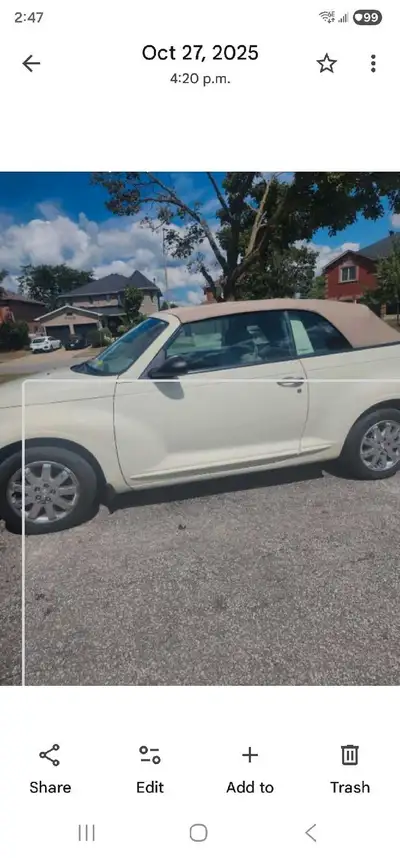 2007 PT Cruiser Convertible...great shape....no rust...never winter driven...only 68,000 km...new ba...