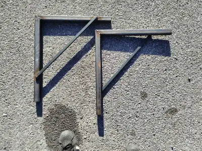 2 Heavy Steel L / Shelf Brackets / Central Air Conditioner Mount, View more