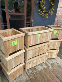 Reclaimed Cedar Planters ready to use! 
