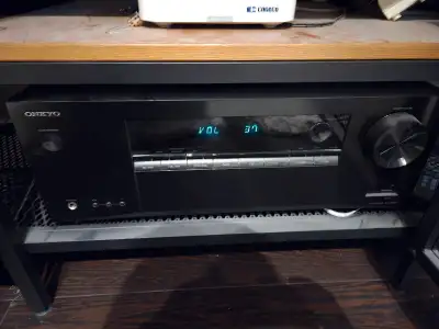 For sale is an Onkyo home theatre speaker system, which includes two front speakers, one centre spea...