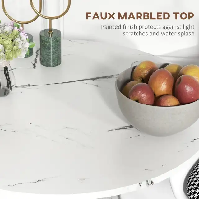 Round Dining Table, Modern Dining Room Table with Faux Marble  in Dining Tables & Sets in Markham / York Region - Image 6