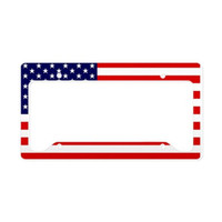 Aluminum License Plate Frame US Flag License Plate (set of 2)