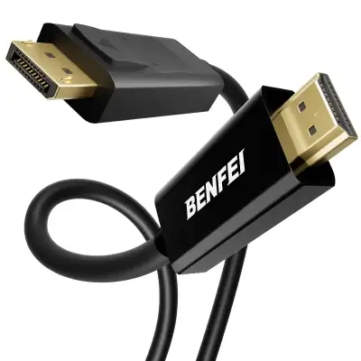 BENFEI DisplayPort to HDMI Cable, DisplayPort to HDMI Male to Male Adapter Gold Plated Cord for Leno...