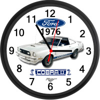 1976 Ford Mustang II Cobra II (White) Custom Wall Clock - New