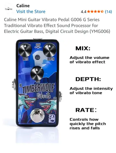 Caline Mini Guitar Vibrato Pedal G006 G Series Traditional, View more