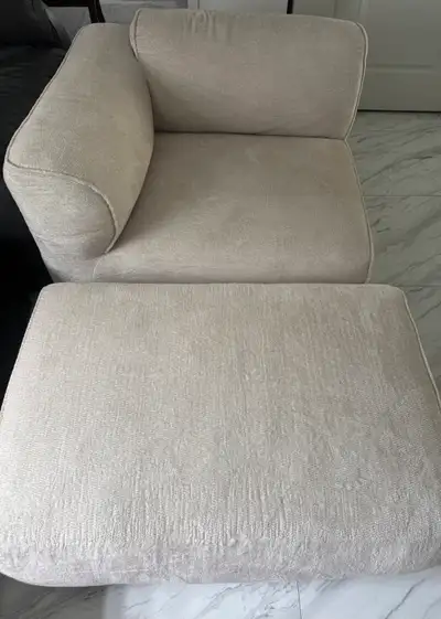 ✨ Modern Cream Bouclé Modular Lounge Chair / Corner Section, View more