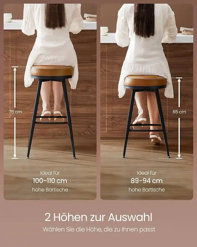 360° Swivel Bar Stool Kitchen Island Stools Faux Leather with St in Chairs & Recliners in Markham / York Region - Image 7