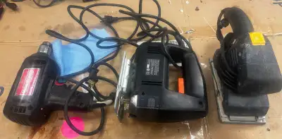 3/8” drill - jig saw and Sander. $10ea, View more