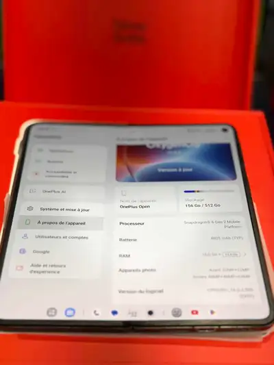 Je mets en vente (échange envisageable) mon OnePlus Open 16go/512go. Je demande $1280. Ci-dessous le...