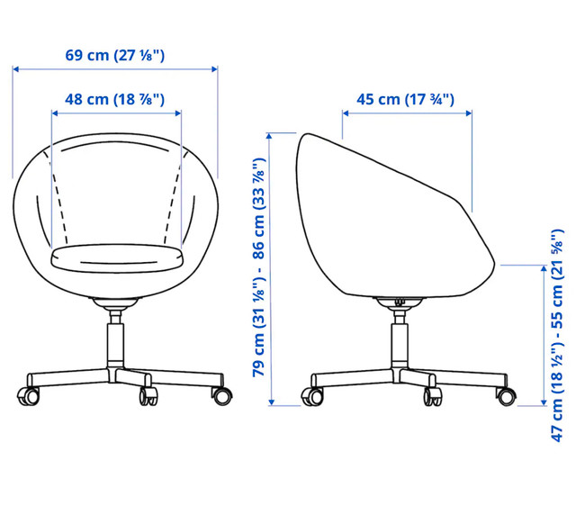 Ikea SKRUVSTA swivel chair - chaise dans Chaises, Fauteuils inclinables  à Ville de Montréal - Image 4