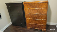 Two 5-drawer wood dressers for sale