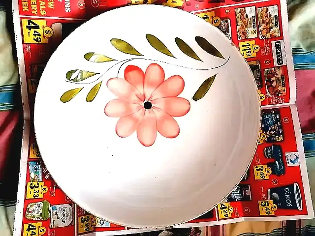 Vintage hand painted hand made large ceramic platter 14.5" Italy63771522202497120