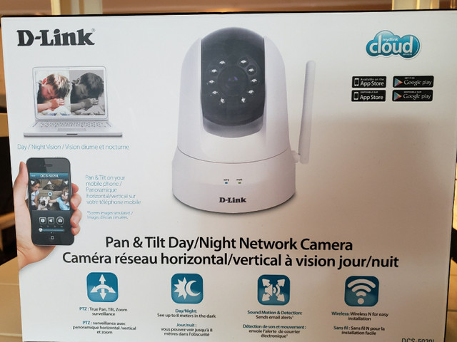 DLINK Pan & Tilt Day/Night camera - $80 in Cameras & Camcorders in North Bay