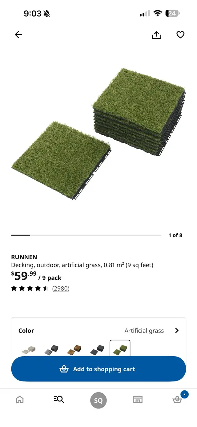 Used Ikea Decking Artificial Grass 36 pieces in Decks & Fences in Mississauga / Peel Region - Image 4