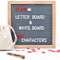 Letter Board 10×10 Inches Felt Letter Boards with Red, White