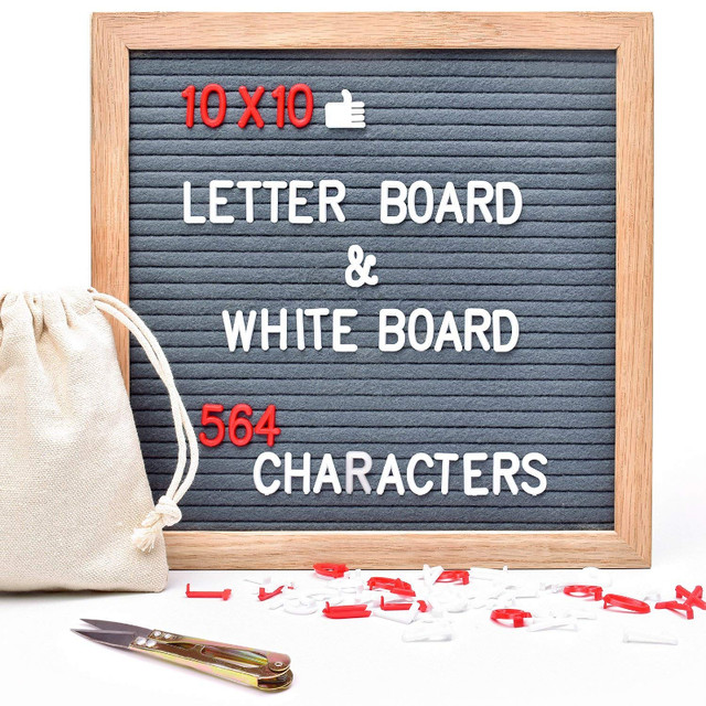Letter Board 10×10 Inches Felt Letter Boards with Red, White in Arts & Collectibles in Mississauga / Peel Region