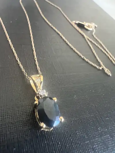 10 k sapphire necklace , View more