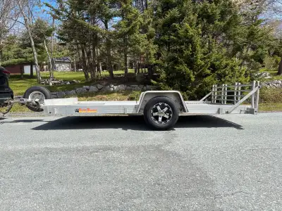 2018 Bear track flat deck trailer great for SXS /ATVS 82”x 144” all aluminum deck and frame alloy wh...