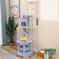 New Cat Large Tower Tree House Star - 167cm Baby Blue