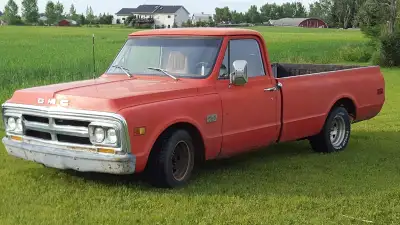 The truck has cab and doors welded and primed, powder coated frame with brakes, steering box, suspen...