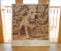 Pit Bull - 3D Illusion Laser Engraved Wood Decor - Any Name