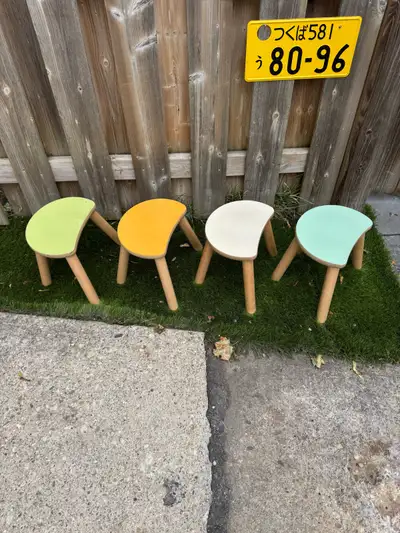 KIDS Three Pears Solid Wood Stools, View more