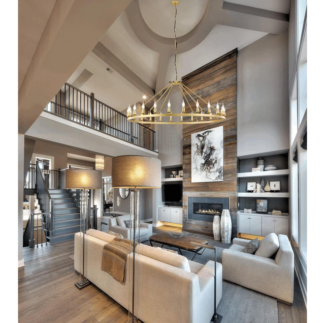 New Gold Wagon Wheel Chandelier in Indoor Lighting & Fans in Kitchener / Waterloo - Image 3