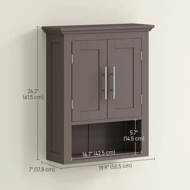 Brown Bathroom Wall Cabinet, Medicine Cabinet, Toilet Storage  in Bookcases & Shelving Units in Markham / York Region - Image 3