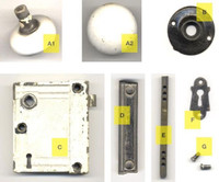 locks - antique rim lock parts, complete sets or just parts