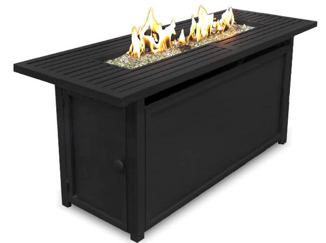 Table de feu rectangulaire noir Foyer Black fire table firepit in Other in West Island