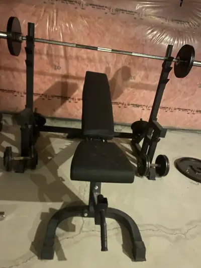 Olympic bench press setup. , View more