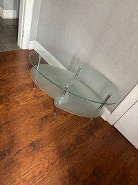 Oval glass table $40