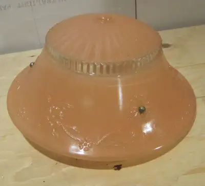 Antique Hanging Pink Glass Lamp Shade, View more