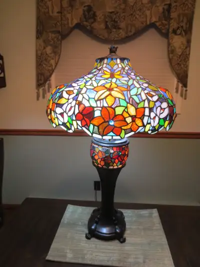 Tiffany Style Stained Glass Lamp w/ Night Light, View more