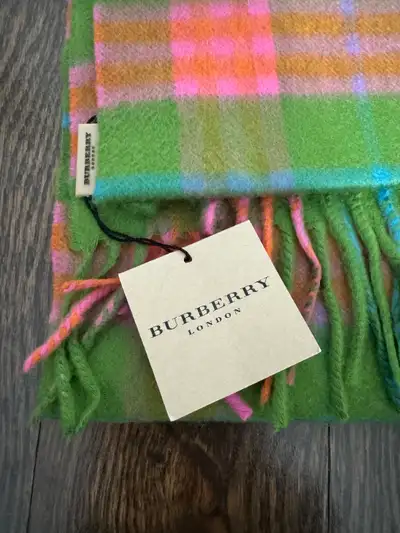 NEW Burberry Check Cashmere Scarf, View more