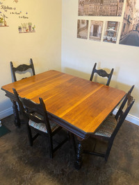 Antique Dining Table, with chairs