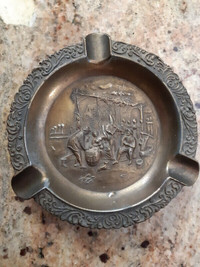 ~ FIRST $55 TAKES IT ~ Vintage Medieval Brass Ashtray ~