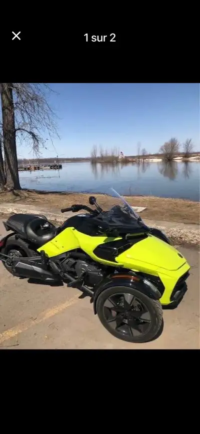 Can-am spider F3 2022 13400km, 2 pare-brise, siège passager, housse de protection