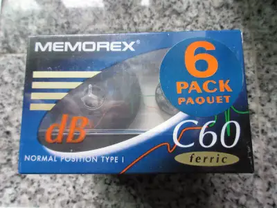 Lot:  6 pack Memorex dB C60 C 60 cassette tapes new, View more