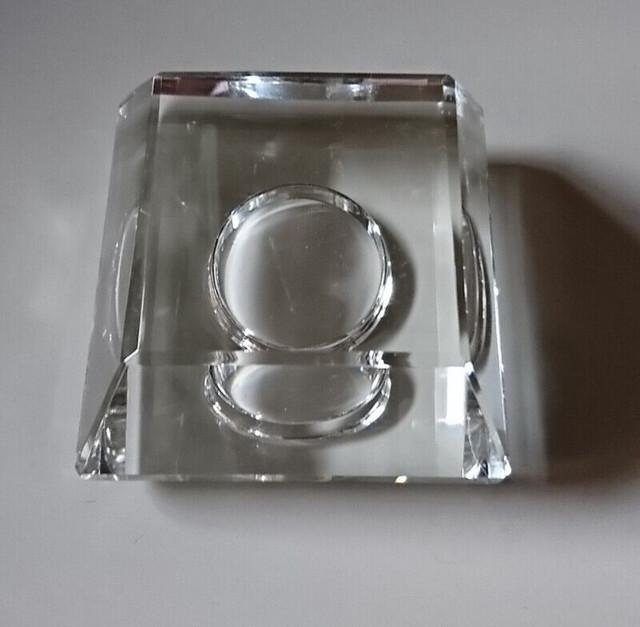 Vintage Heavy Square Crystal Candle Holder in Arts & Collectibles in Oshawa / Durham Region - Image 4