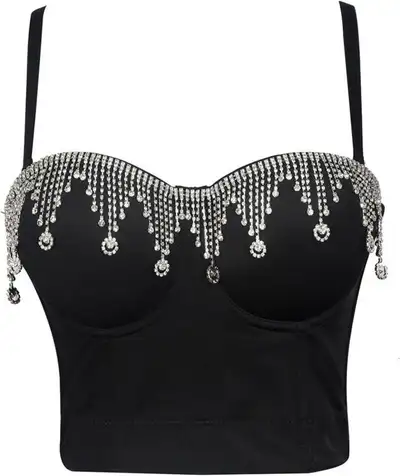 Women s Halter Corset Drill Chain Stage Vest Size: 38C/ M, View more