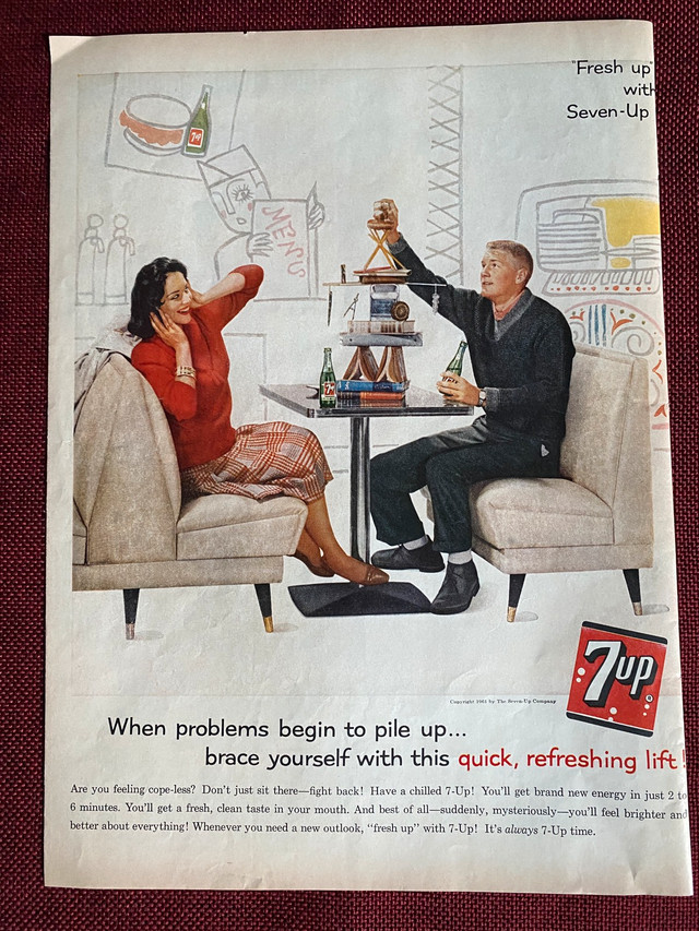 1961 7Up Softdrink Original Ad in Arts & Collectibles in North Bay