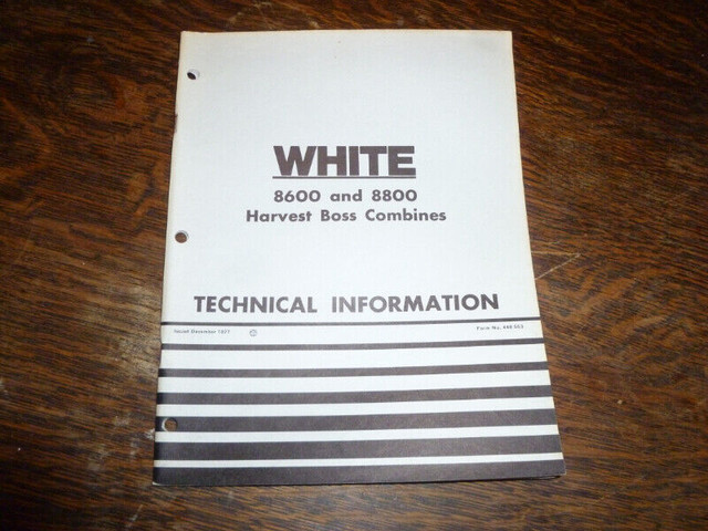 White 8600, 8800 Harvest Boss Combine Technical Information in Other in Oakville / Halton Region