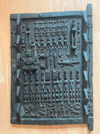 Antique Hand-Carved African Dogon Tribe Granary Door Collector