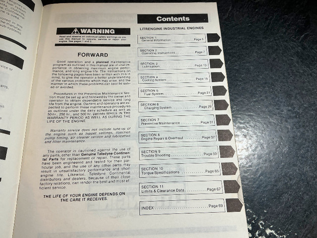 Continental Litrengine TMD 2.7 Industrial Diesel Overhaul Manual in Non-fiction in Parksville / Qualicum Beach - Image 2