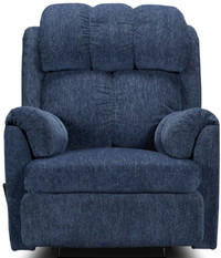 NAVY CHENILLE ROCKER RECLINER