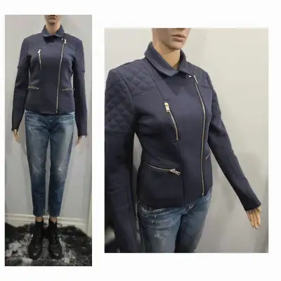 Aritzia Wilfred Free Scuba Moto Jacket Size: 4 Approximate full measurements are shown in the pictur...