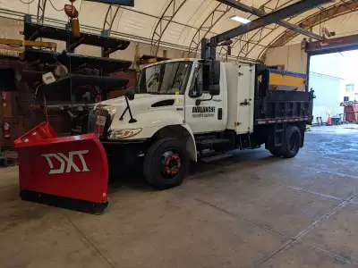 2013 International with Boss Plow and salt hopper and spreader, truck is certified and safetied.
