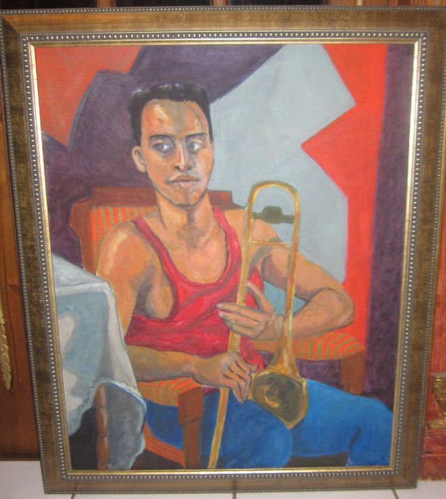 Oil Painting Trumpet Player With Four Fingers in Arts & Collectibles in Hamilton