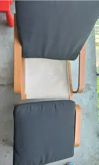 IKEA POÄNG Armchair with Footstool Cushions